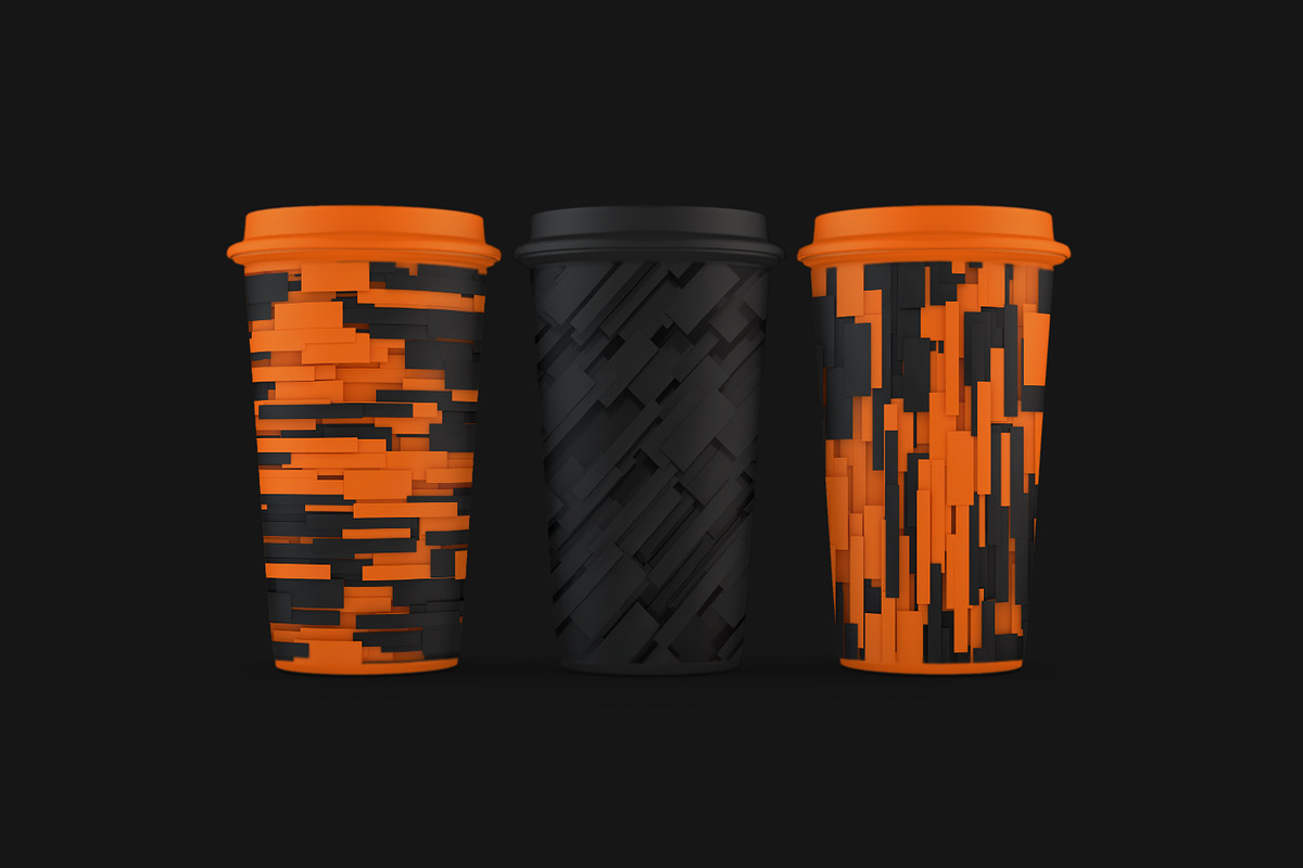 3D Geometric-Orange And Black, a Background Graphic by BIBIART (Photo 3 of 10)