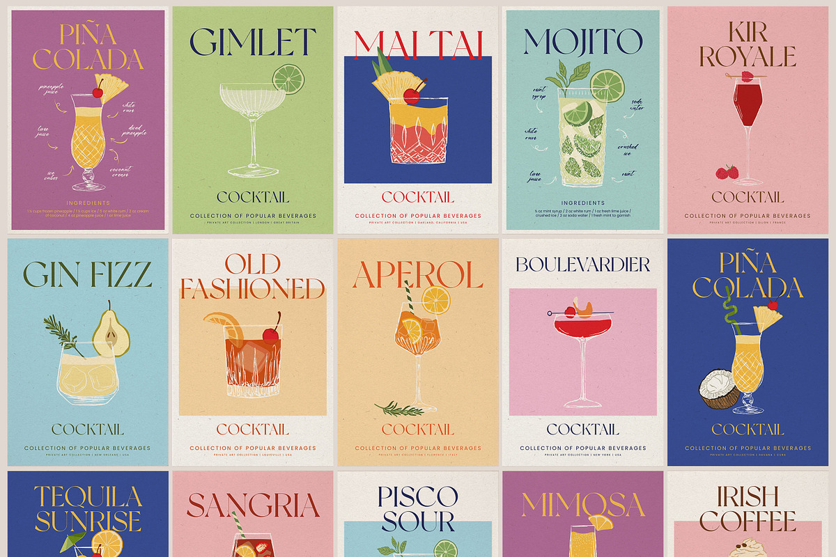 Cocktail Prints Posters, an Object Graphic by iStar Design (Photo 7 of 14)