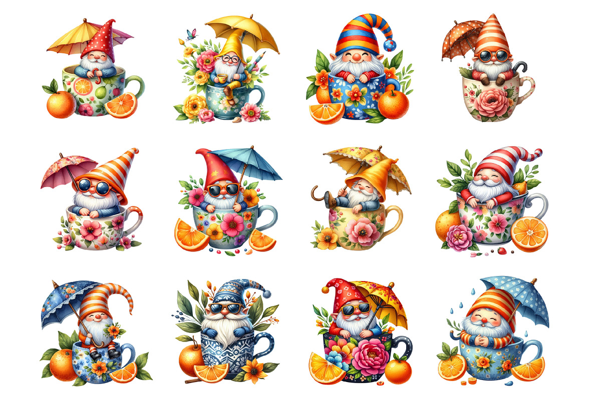Gnome Summer Gnome in Cup, an Illustration by Design Market (Photo 2 of 3)