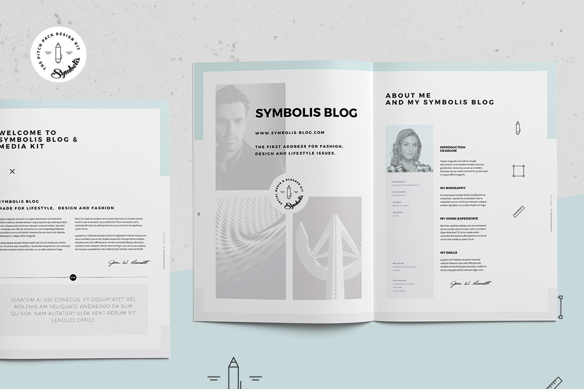 Symbolis Blogger Media Kit, a Stationery Template by Egotype (Photo 4 of 15)