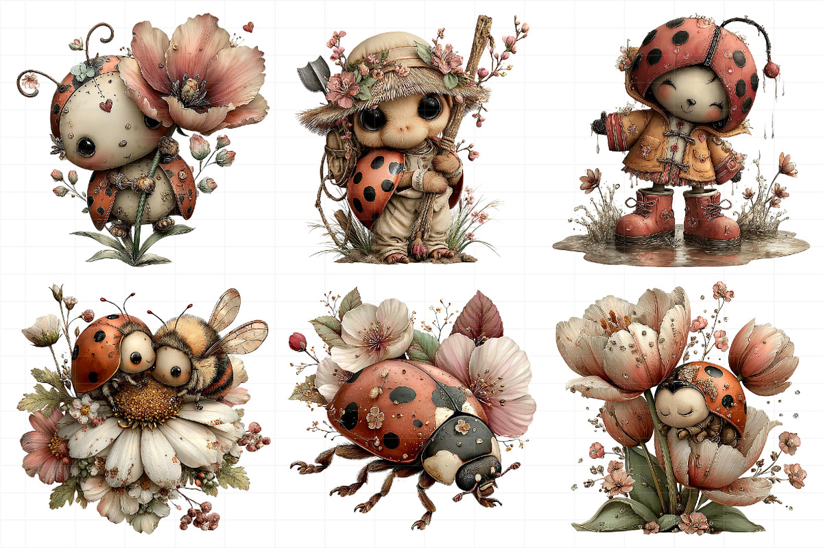 Whimsical Spring Ladybug Clipart, an Illustration by Daily.Designs (Photo 5 of 8)