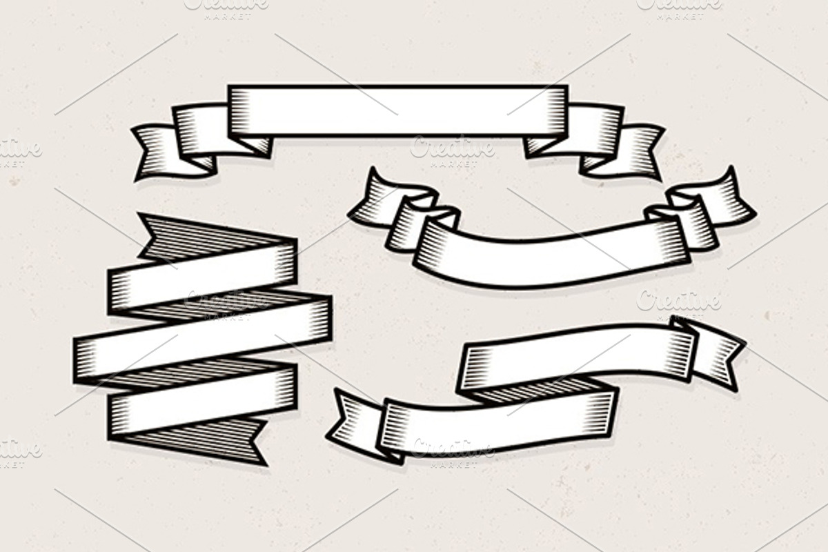 Wood Carved Banner Illustrations preview 3