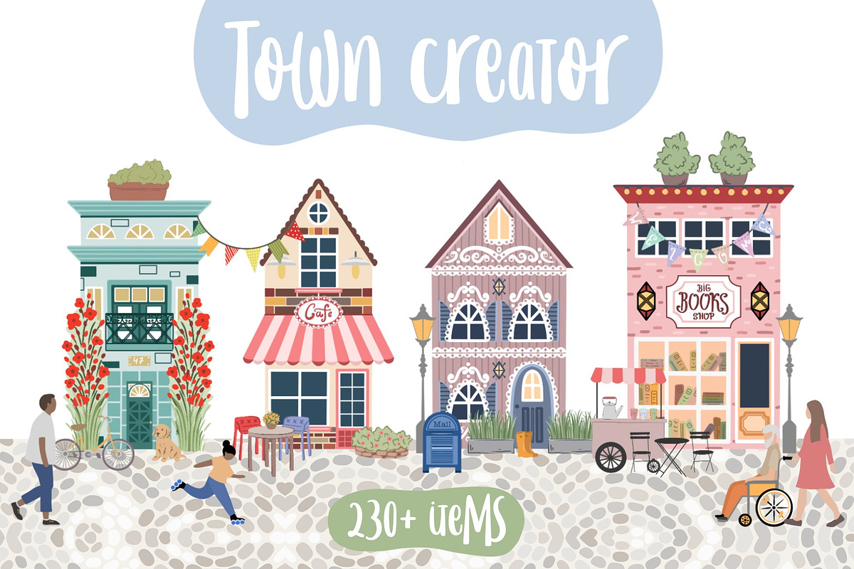 Seasonal Town Creator Bundle -60%OFF, a Decorative Illustration by Alina Sh (Photo 2 of 22)