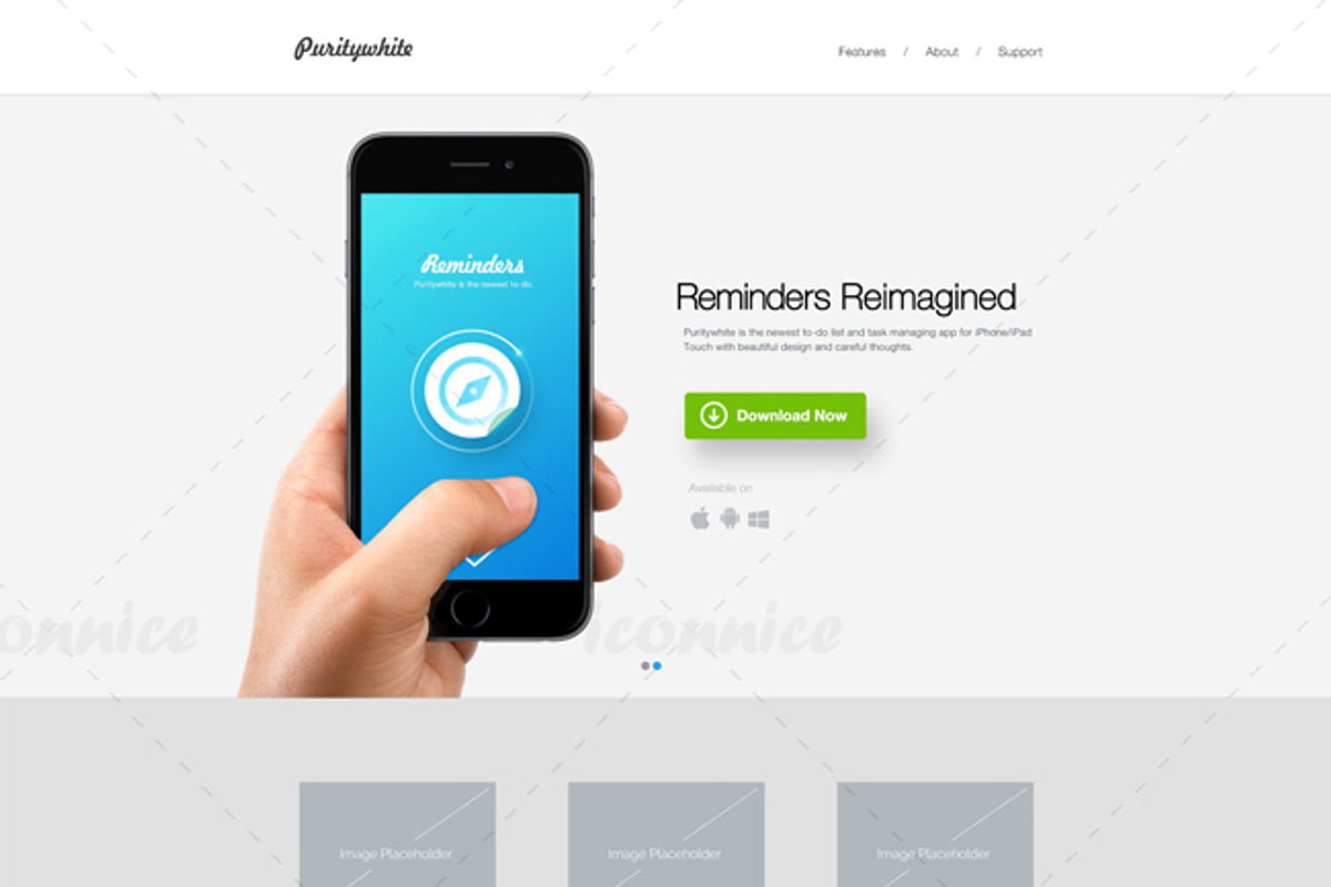puritywhite iPhone web templates, a Templates & Theme by iconnice (Photo 1 of 2)