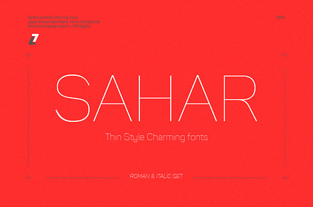 Sahar Thin (Roman & Italic), a Sans Serif Font by Lella7