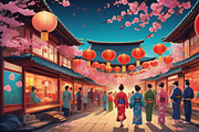 43 PNG Japanese Festival Bacground, a Background Graphic by adenpinkstore (Thumbnail 4 of 8)