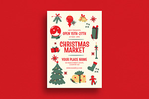 Playful Christmas Market Event Flyer, a Flyer Template by Guuver