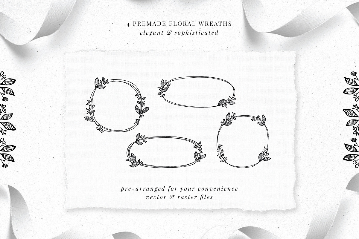 Floral Wreaths & Botanical Shapes, a Decorative Illustration by Pigment Café (Photo 3 of 8)