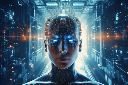 3d rendering of cyborg woman with ci, a Photo by Iftikhar Alam