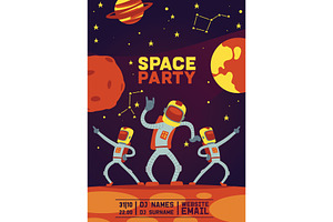 Astronauts Party Vector Cosmonaut