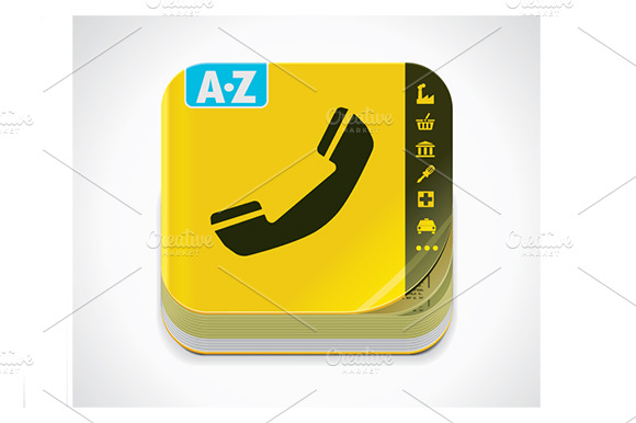 Vector Yellow Phone Book Icon