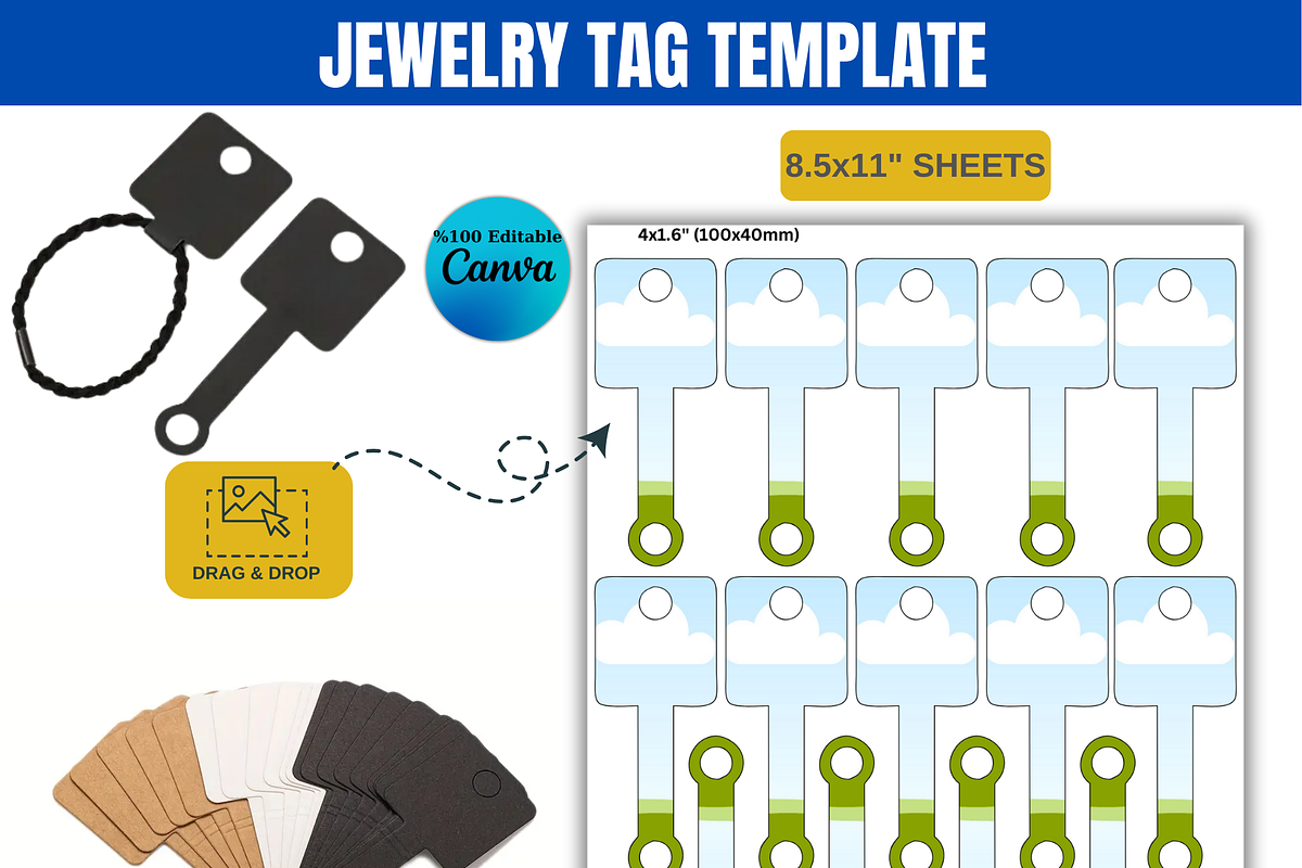 Editable Jewelry Tag Design 374, a Graphic by AtacanDigital (Photo 2 of 2)