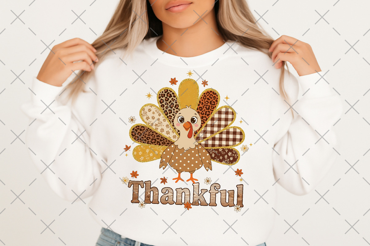 Thankful Turkey Thanksgiving PNG, an Illustration by Craft Nest (Photo 5 of 6)