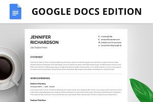 Resume Template, CV, Google Docs