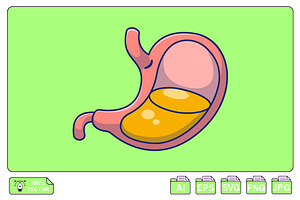 Stomach Cartoon Vector Icons, a Person Illustration by Artstorystudio