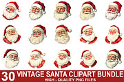 Vintage Santa Clipart Bundle, an Illustration by crative8112 (Thumbnail 1 of 11)