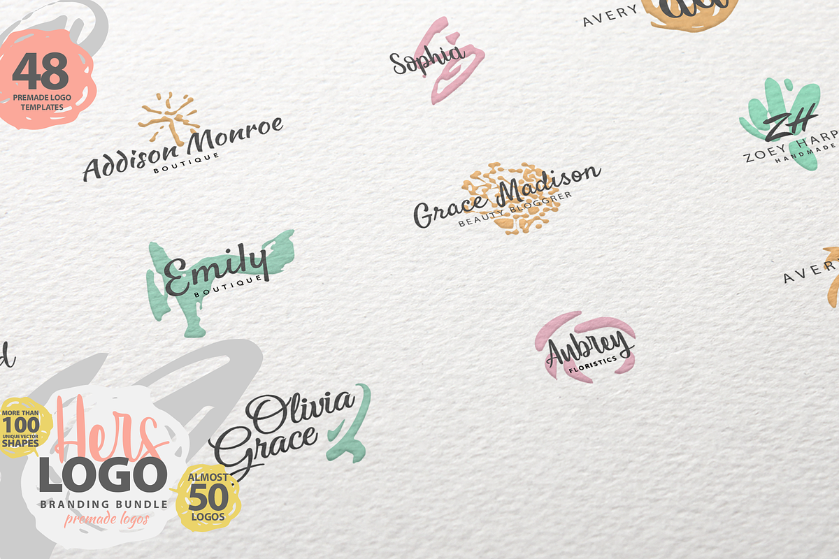 HERS LOGO BUNDLE (50 premade logos), a Branding & Logo Template by pawellpi (Photo 6 of 10)
