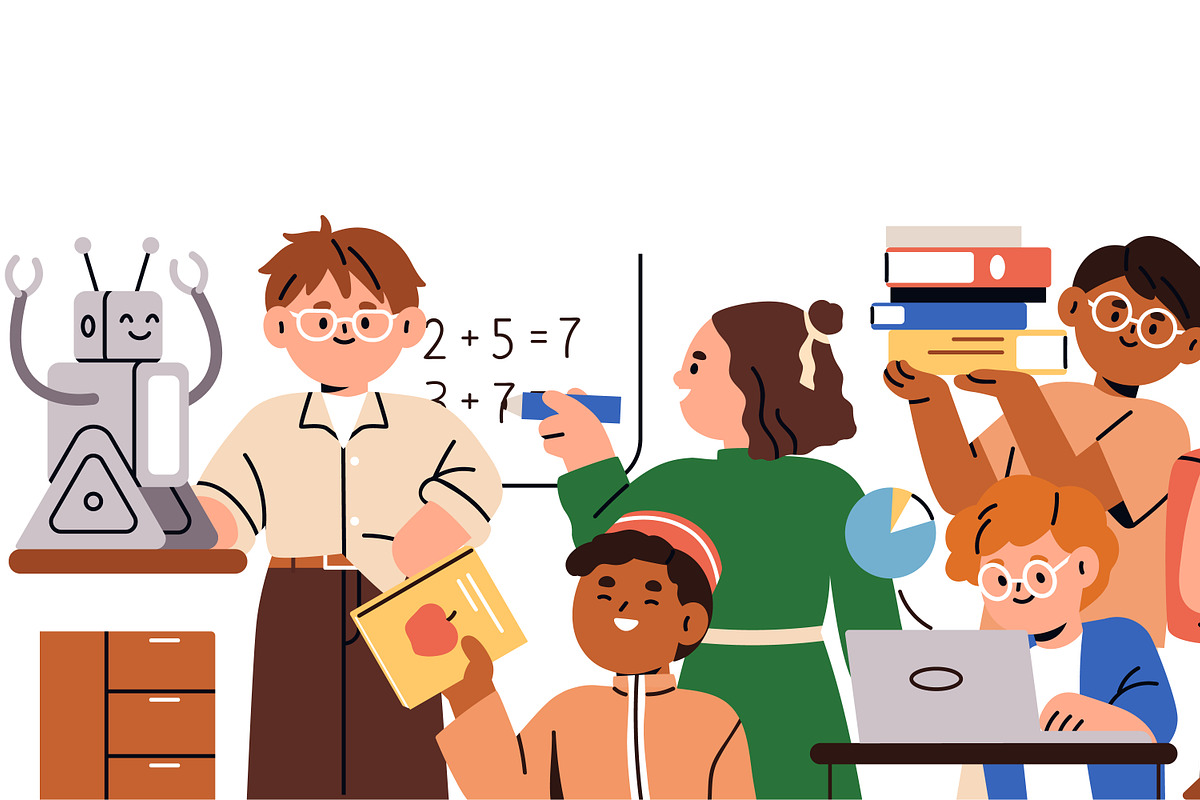 School kids students studying banner, a Person Illustration by Good Studio (Photo 3 of 5)