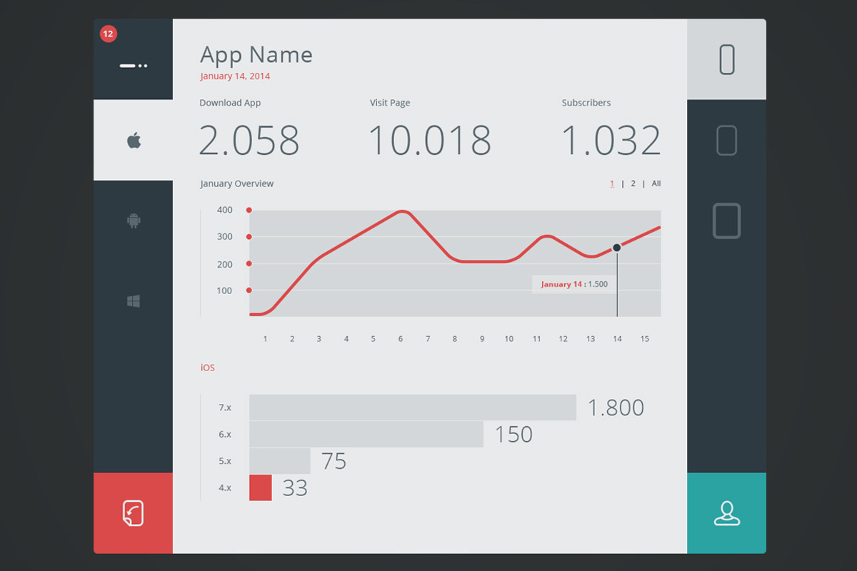 App Dashboard, a Templates & Theme by Spovv (Photo 1 of 2)