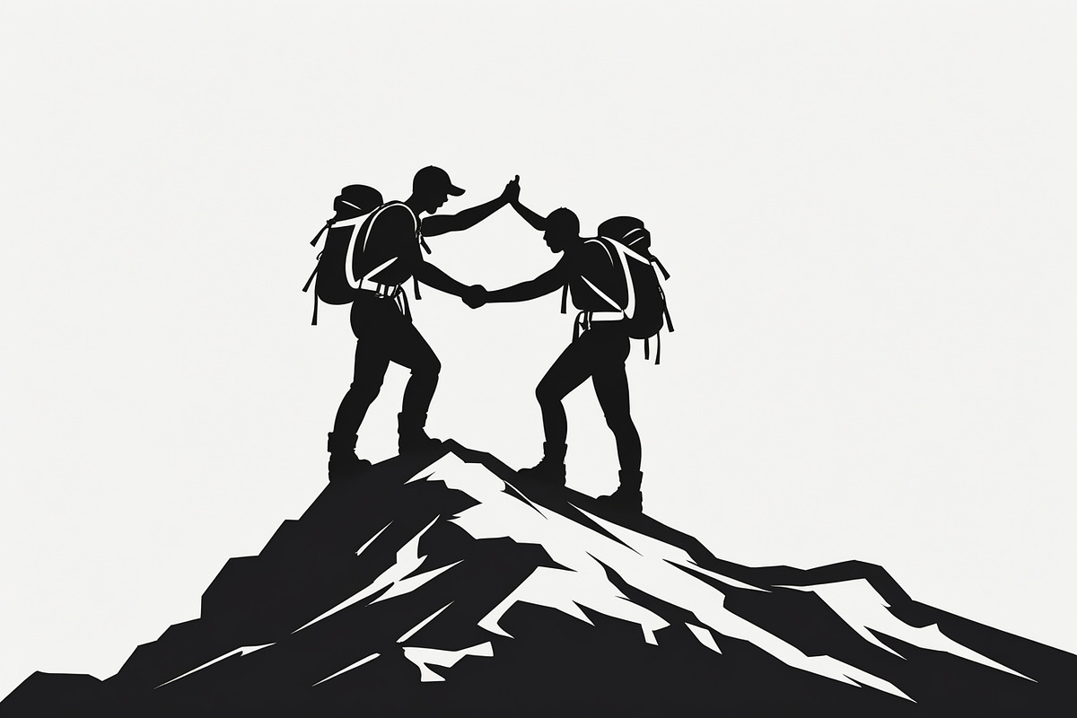 Mountain Hiking Silhouette Set, an Illustration by BIPLOB EXPERT (Photo 7 of 21)