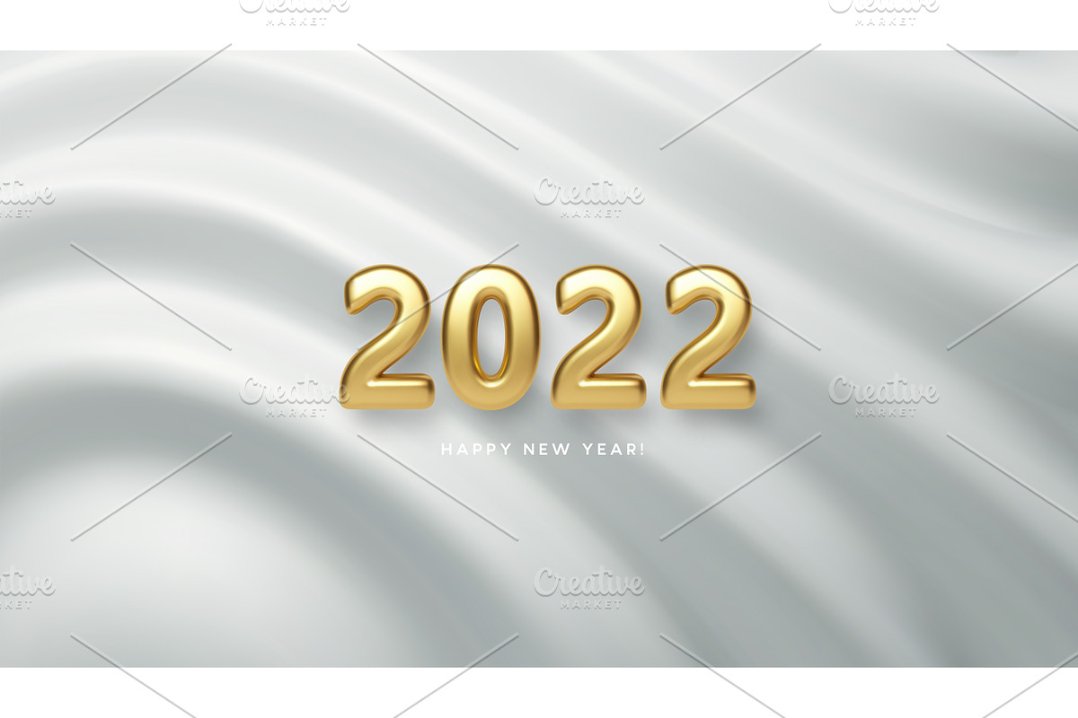 2022 Golden 3d number. Happy 2022, an Object Graphic by Vik_Y  Vector&Design