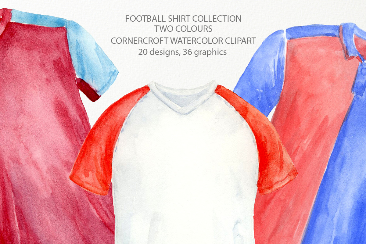 Watercolour football shirt 2 color, a Person Illustration by Corner Croft (Photo 4 of 6)