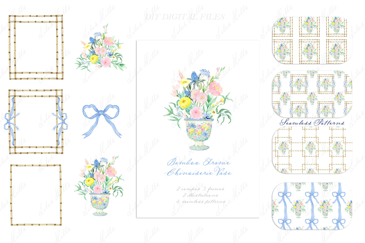 Chinoiseries Jar Bamboo Frame, an Illustration by LABFcreations (Photo 2 of 4)