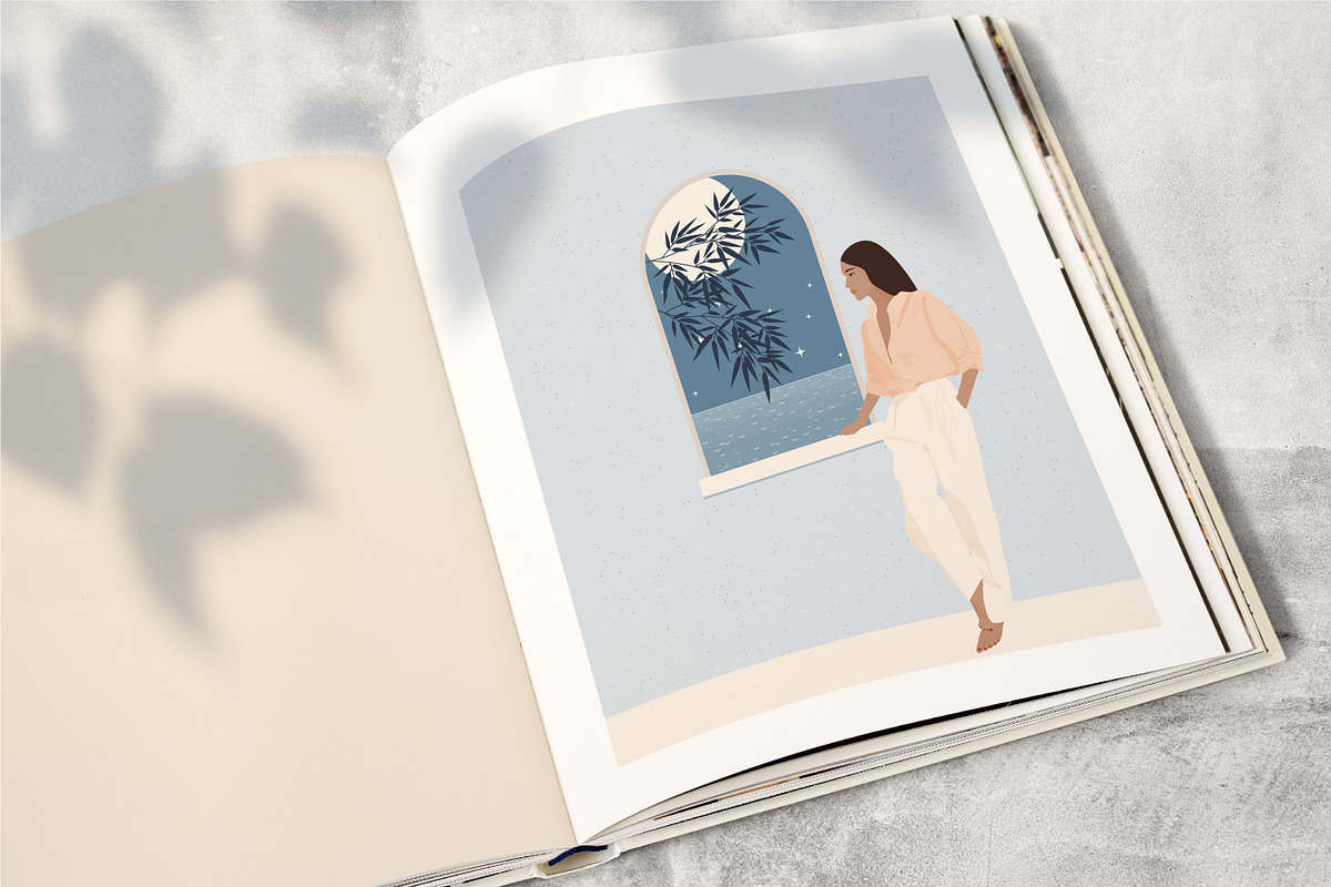 Girl and sea landscape scene creator, a Person Illustration by Imaginary Party (Photo 2 of 11)