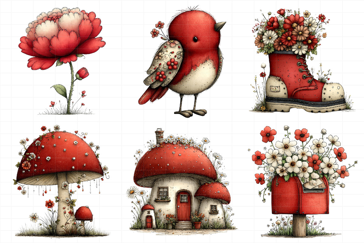 Whimsical Spring Clipart Bundle, an Illustration by Daily.Designs (Photo 4 of 8)