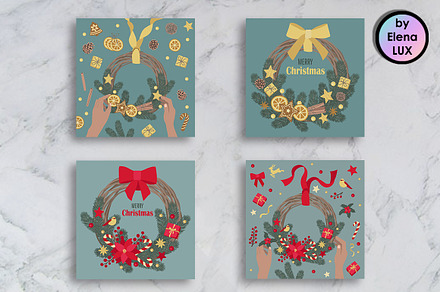 Christmas DIY wreaths set