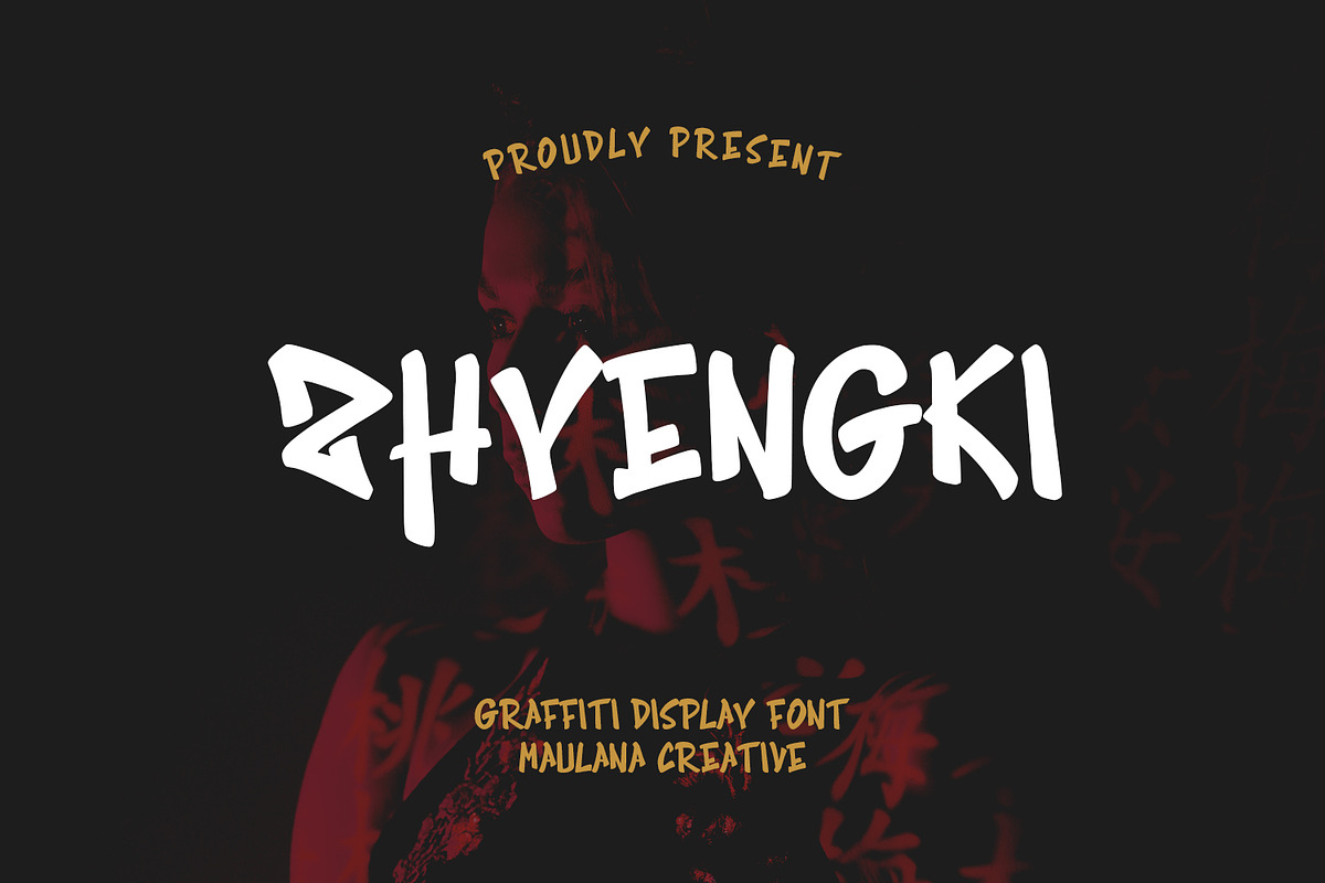 Zhyengki Graffiti Display Font, a Handwritten Font by Maulana Creative (Photo 1 of 7)