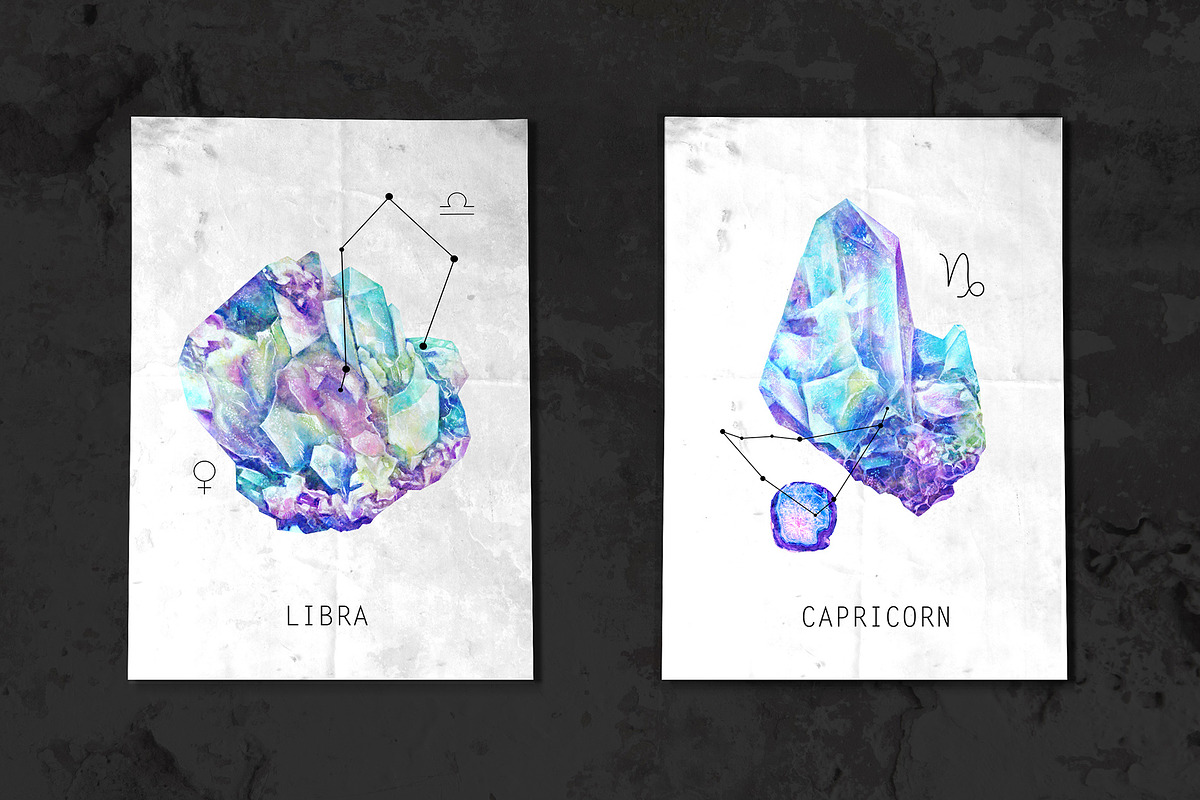 Minerals and space. Astrology set, an Object Graphic by white angel arts (Photo 12 of 20)