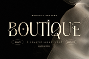 Boutique - Cinematic Luxury Font, a Serif Font by Sensatype (Thumbnail 1 of 12)