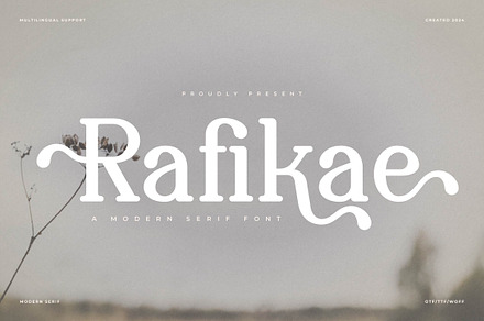 Rafikae | Modern Serif Font, a Serif Font by Denustudios
