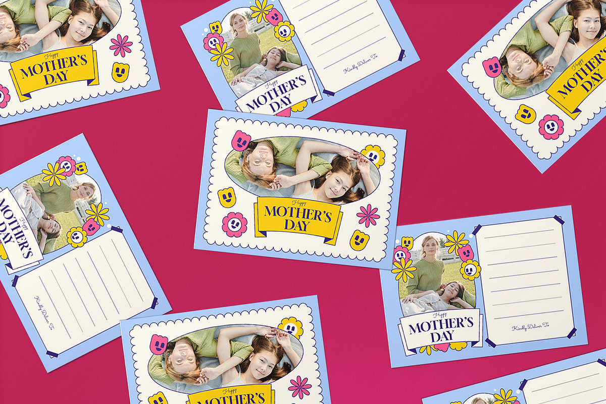 Pastel Mother's Day Greeting Card, a Card Template by graphicook (Photo 3 of 3)