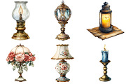 Vintage Lantern & Candle Clipart PNG, an Illustration by Pixels.Craft (Thumbnail 2 of 8)