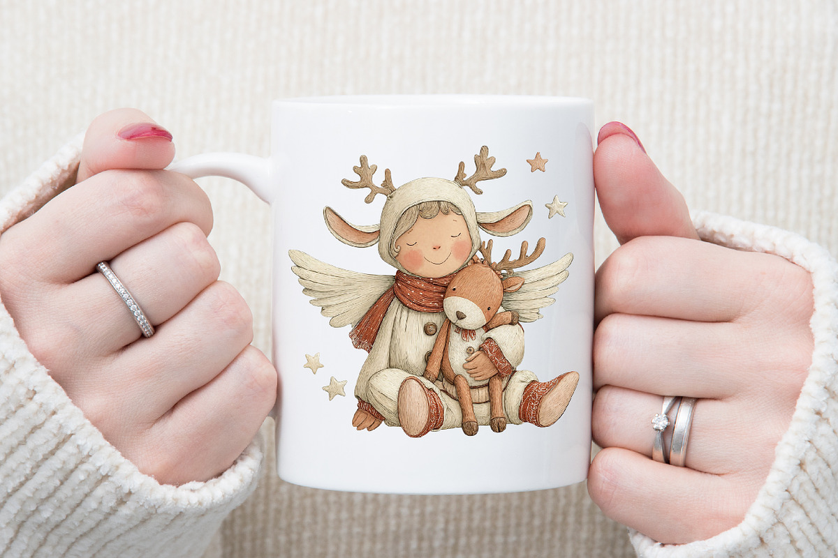 Whimsical Christmas Angel Clipart, an Illustration by Sublimation Artist (Photo 5 of 6)