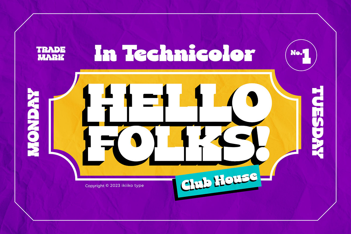 Monday Tuesday - Retro Type, a Slab Serif Font by ikiiko (Photo 2 of 6)