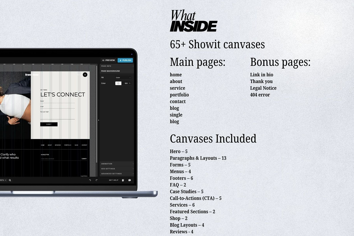 Showit Canvas Kit Add-Ons Frankie, an UI Kit Template by Digital&Chic (Photo 3 of 4)