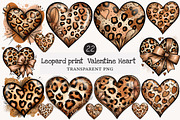 Leopard print Valentine Heart clipa, an Illustration by Designworld (Thumbnail 1 of 10)
