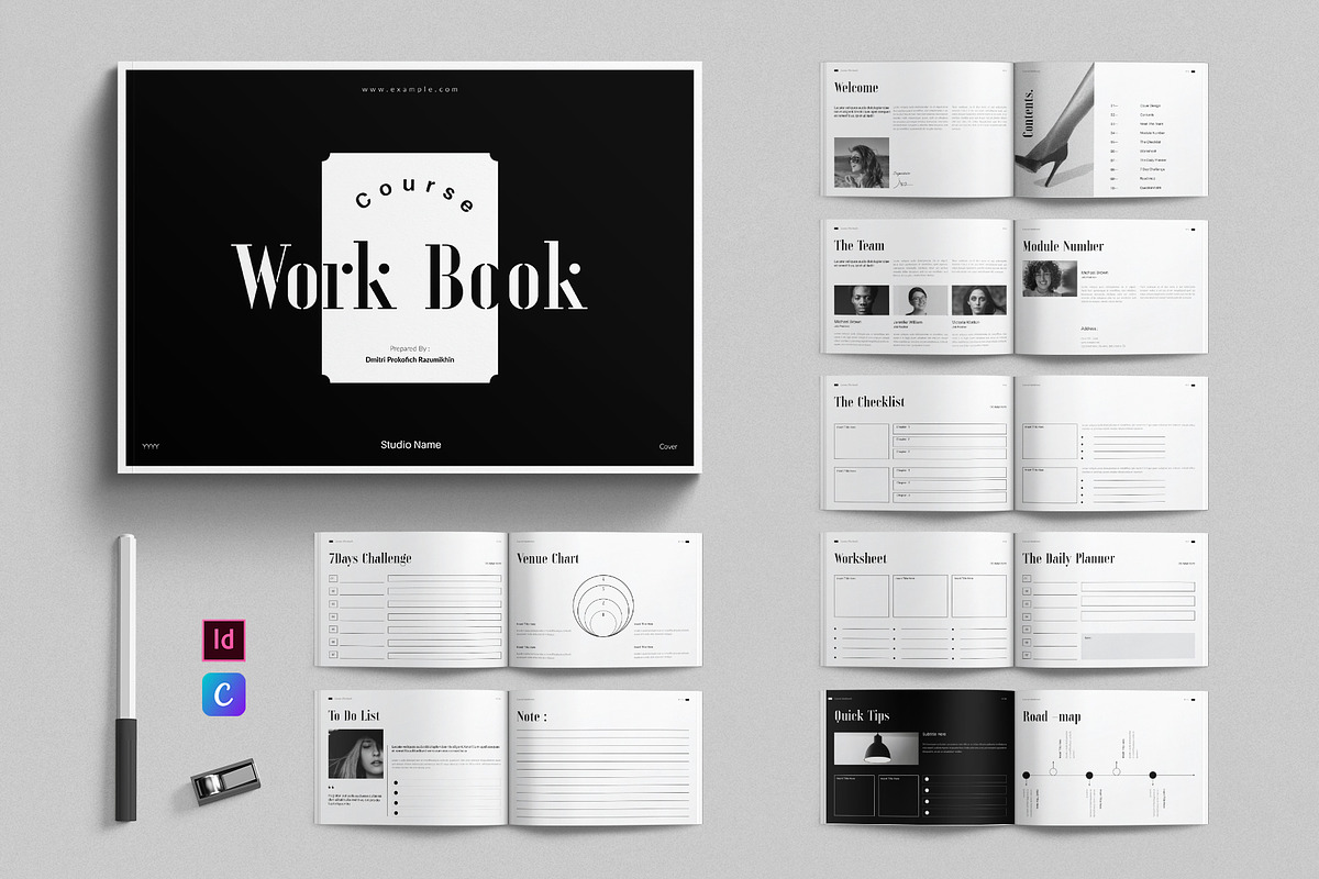 Course Workbook Template Landscape, a Brochure Template by E-Type (Photo 1 of 7)