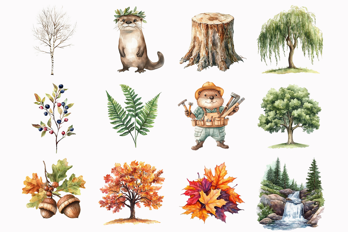 Otters and Beavers Clipart, an Illustration by Design Market (Photo 2 of 5)