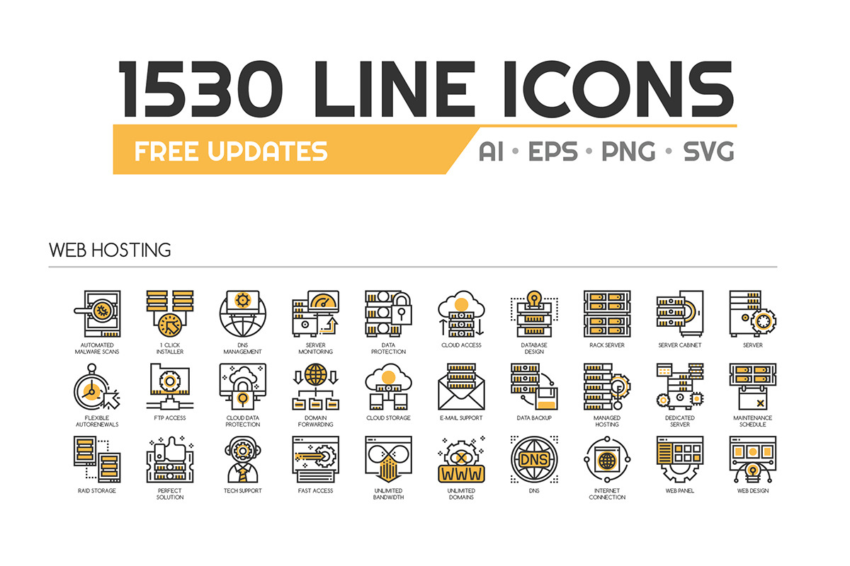 1530 UNIQUE LINE ICONS, an Outline Icon by eucalyp