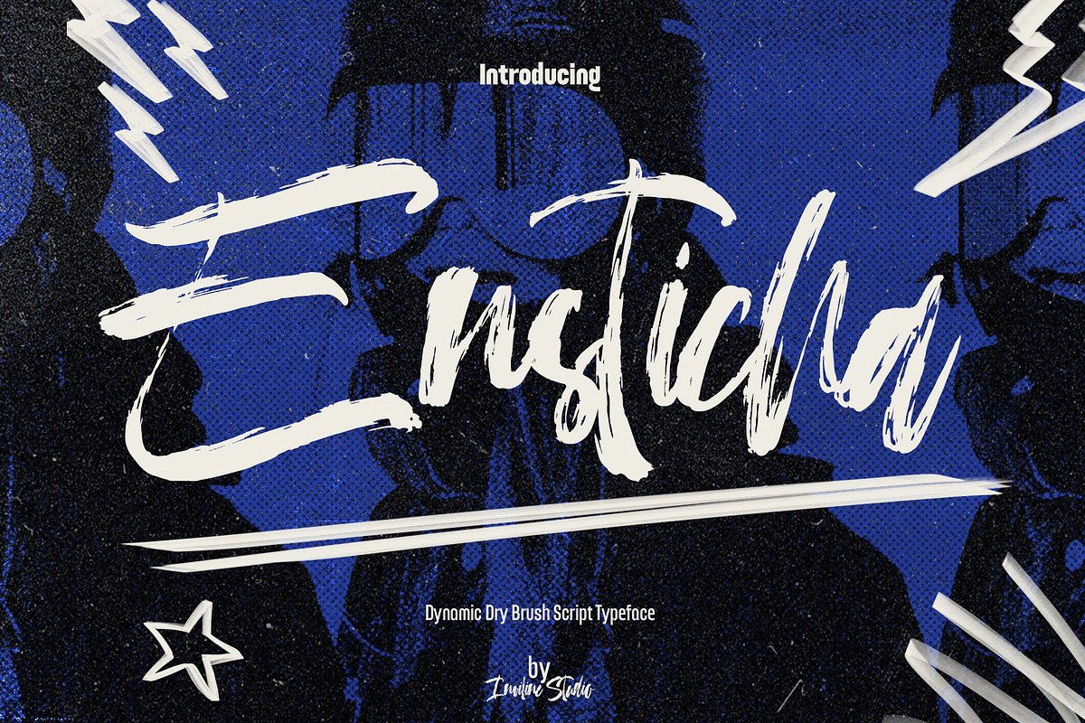 Ensticha - Dry Brush Script, a Handwritten Font by Inviline.co (Photo 1 of 9)