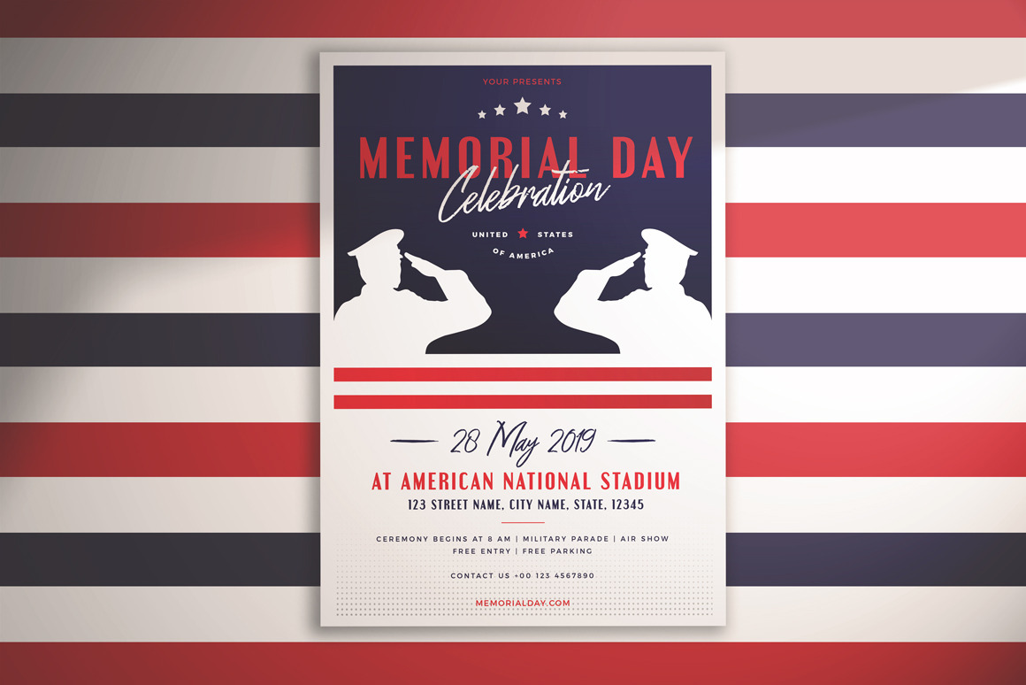 Memorial Day Celebration Flyer, a Flyer Template by KMZVR.Lab