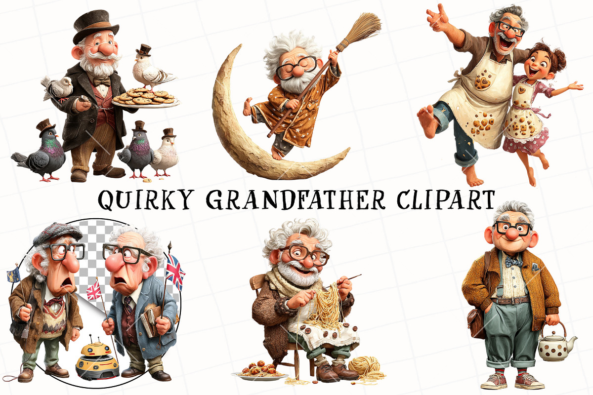 Quirky Grandpa Clipart, an Illustration by OK Design (Photo 2 of 6)