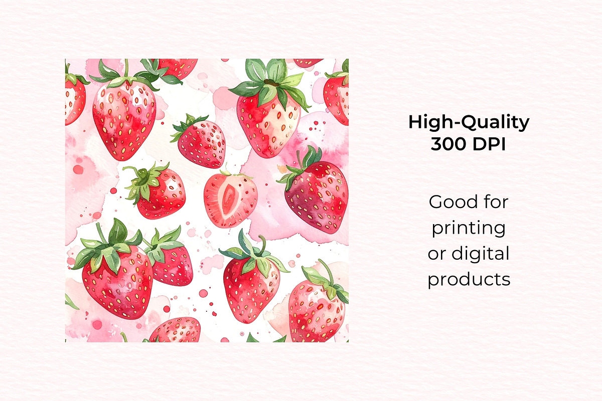 Strawberry Milk Seamless Patterns, a Pattern Graphic by Anna Design Studio (Photo 4 of 6)