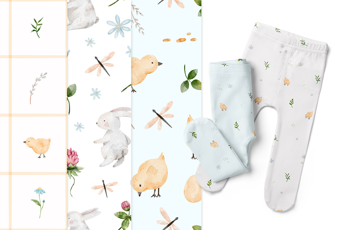 Spring watercolor clipart set, an Animal Illustration by Pattern + watercolor (Photo 7 of 11)