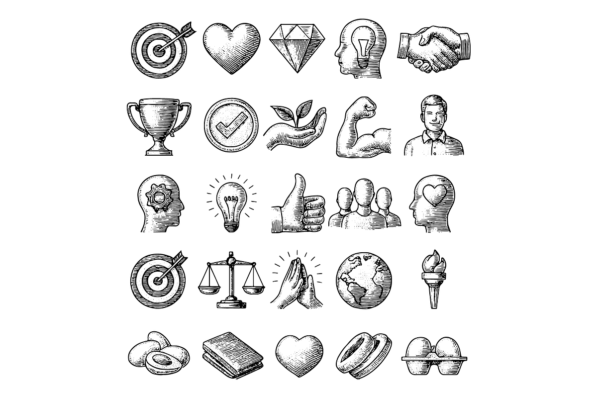Leadership Motivation Icons Set, an Object Graphic by nikagraphic