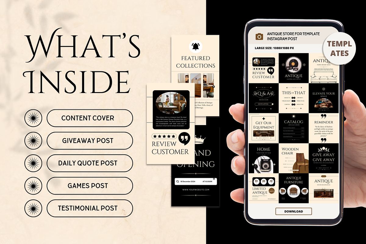 120 Antique Store Instagram Template, a Social Media Template by Branding Victory STD (Photo 2 of 9)